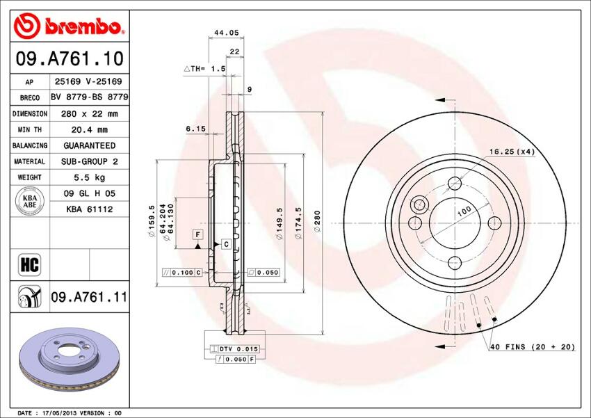 Mini Brembo Disc Brake Rotor - Front (280mm) 34116858651